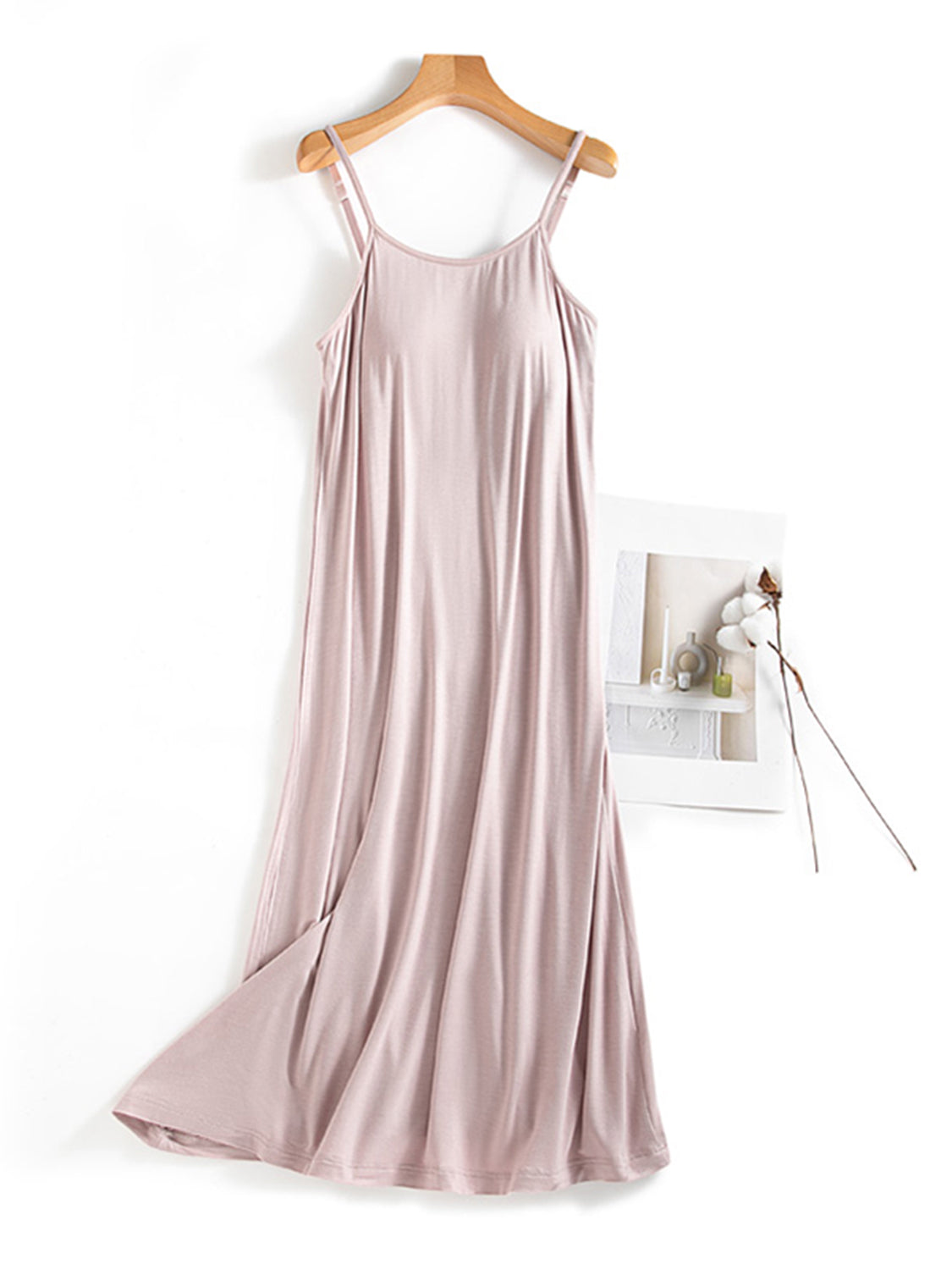 Scoop Neck Midi Cami Dress with Bra - GLS Clothing Shop