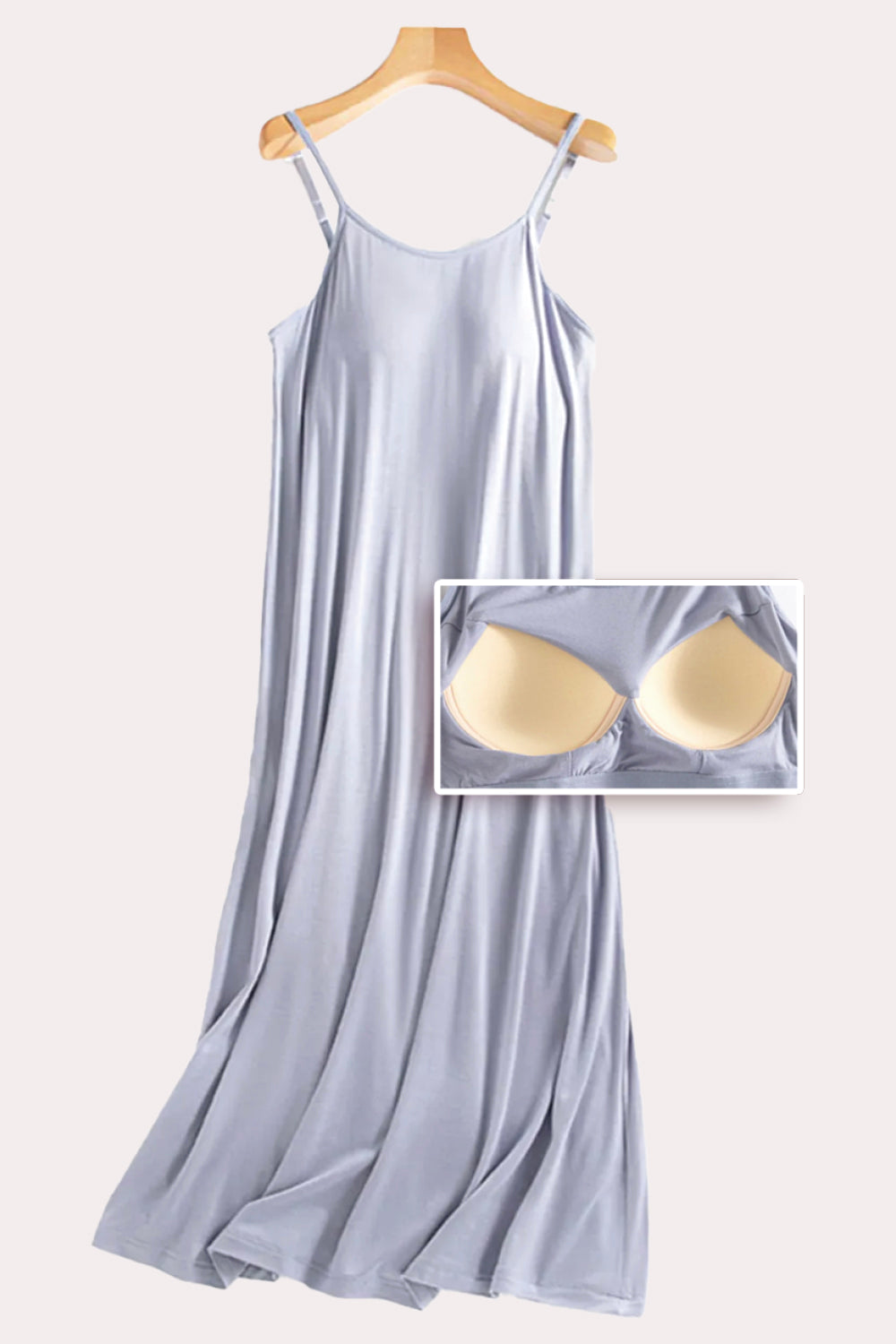 Scoop Neck Midi Cami Dress with Bra - GLS Clothing Shop