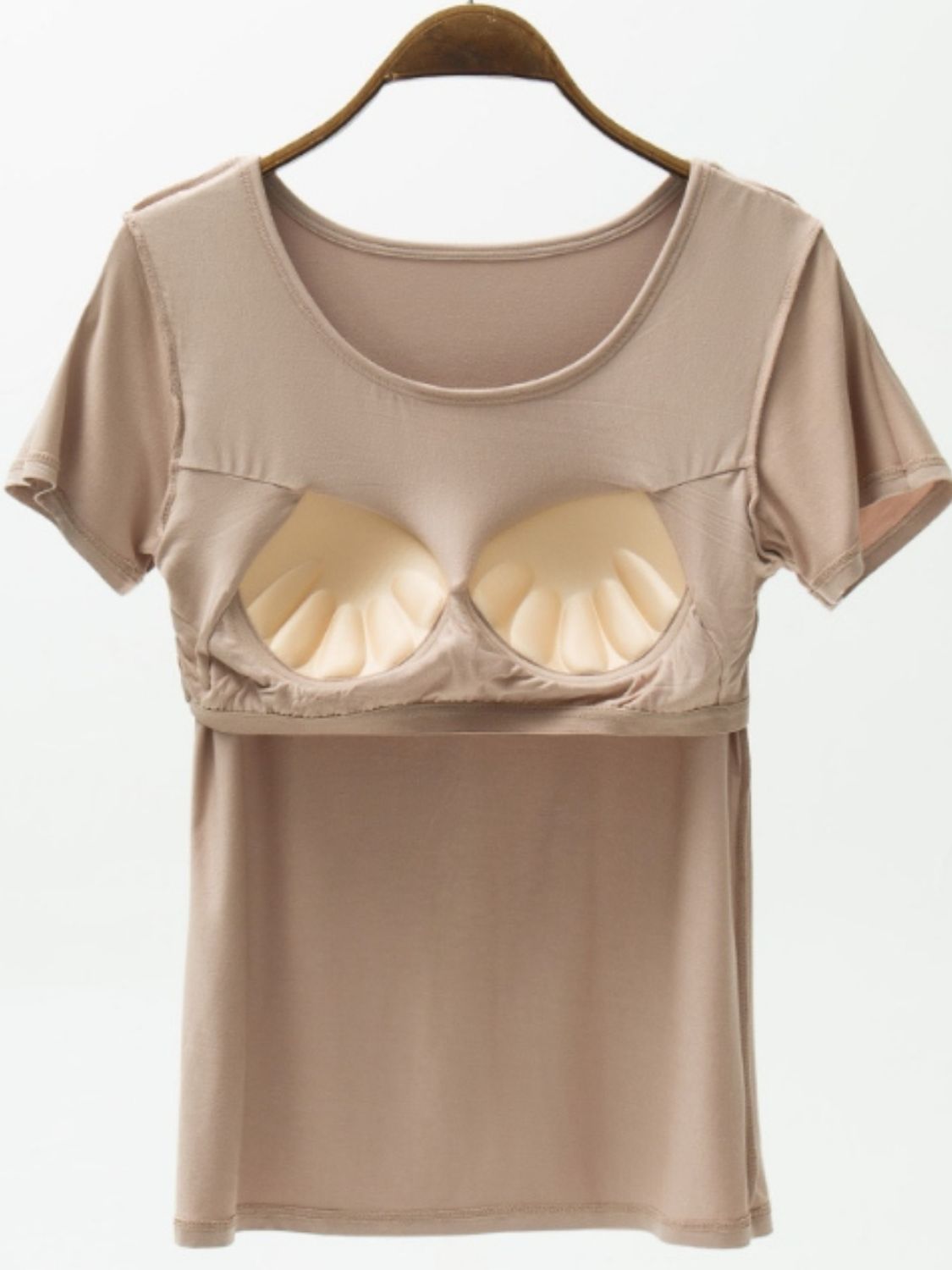 Round Neck Modal T-Shirt with Bra - GLS Clothing Shop