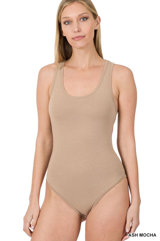 Premium Cotton Racer Back Tank Bodysuit - GLS Clothing Shop