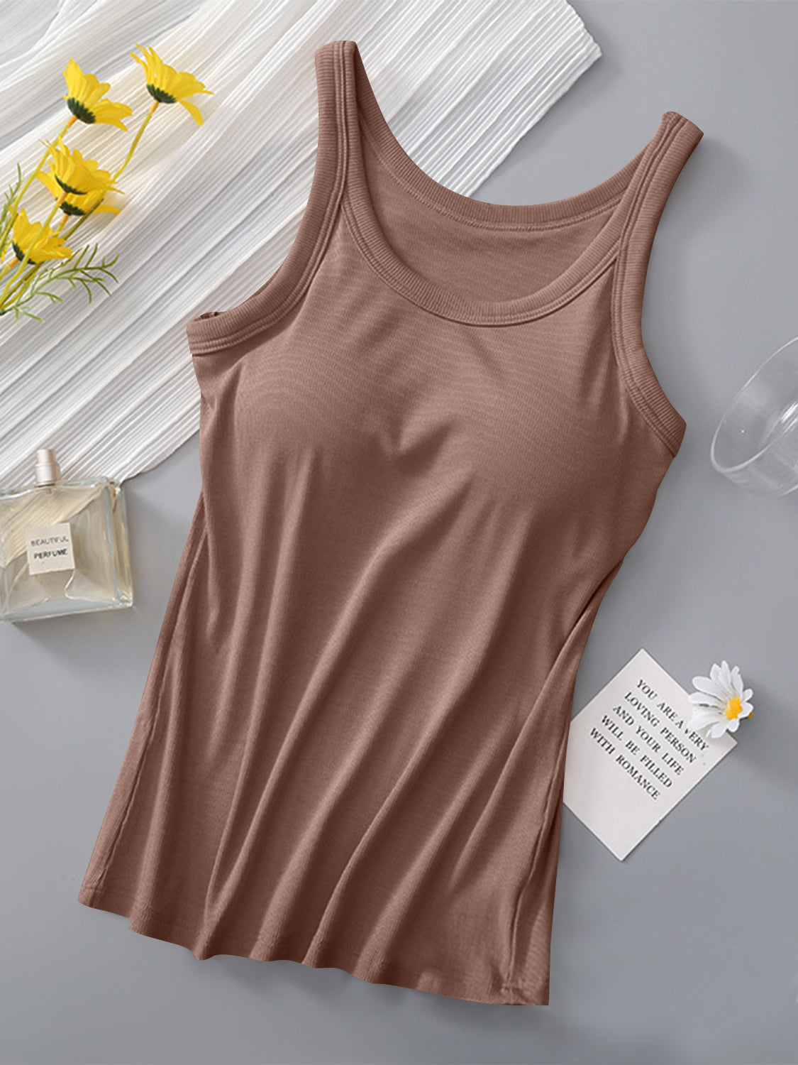 Round Neck Tank with Bra - GLS Clothing Shop