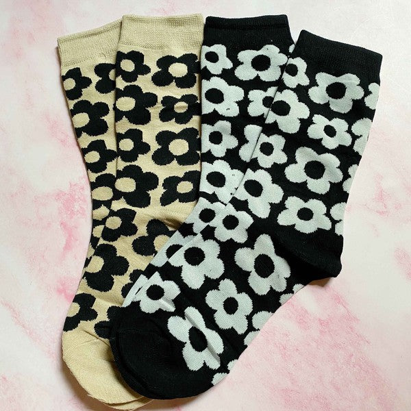 Modern Daisy Socks Set Of 2 Pairs - GLS Clothing Shop