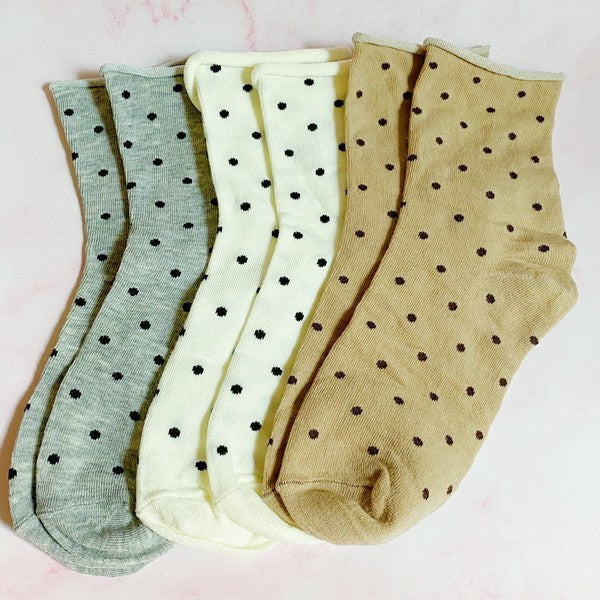 Precious Polka Dot Socks Set Of 3 Pairs - GLS Clothing Shop