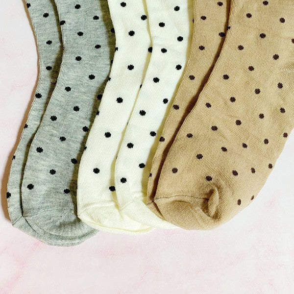 Precious Polka Dot Socks Set Of 3 Pairs - GLS Clothing Shop