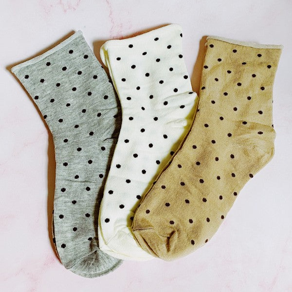 Precious Polka Dot Socks Set Of 3 Pairs - GLS Clothing Shop