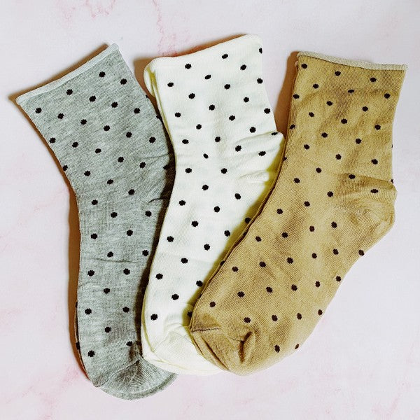 Precious Polka Dot Socks Set Of 3 Pairs - GLS Clothing Shop