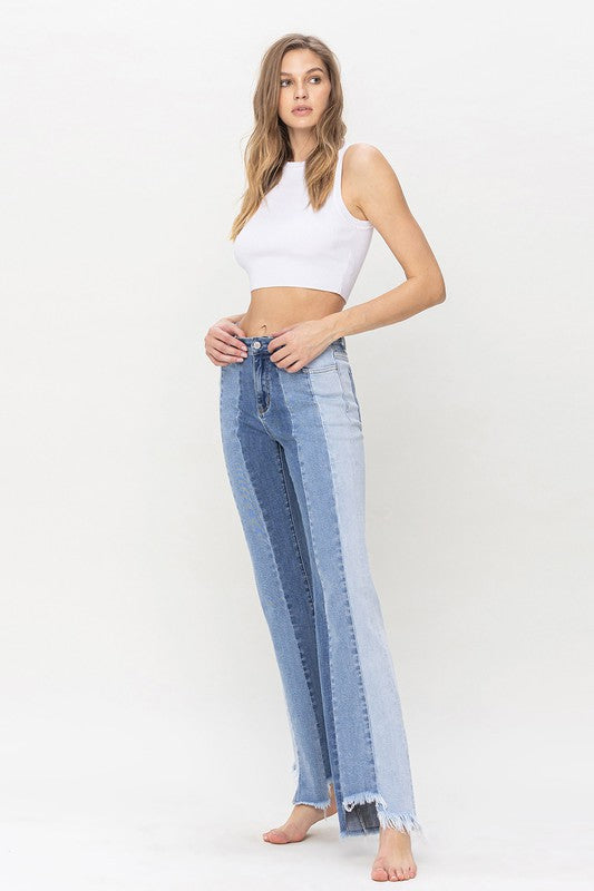 High Rise Relaxed Flare With Uneven Raw Hem - GLS Clothing Shop