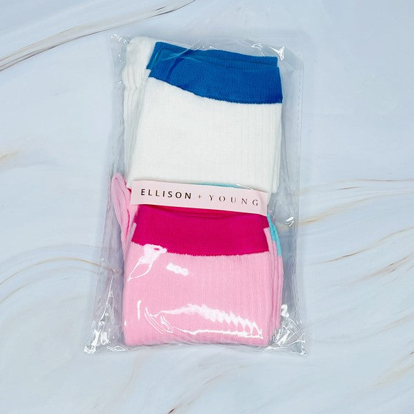 Color Block Socks Set Of 2 - GLS Clothing Shop