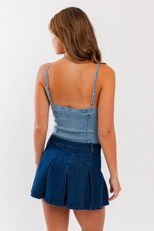 Denim Bustier Bodysuit - GLS Clothing Shop