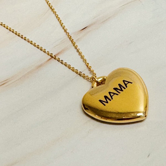 Mama Engraved Heart Pendant Necklace - GLS Clothing Shop