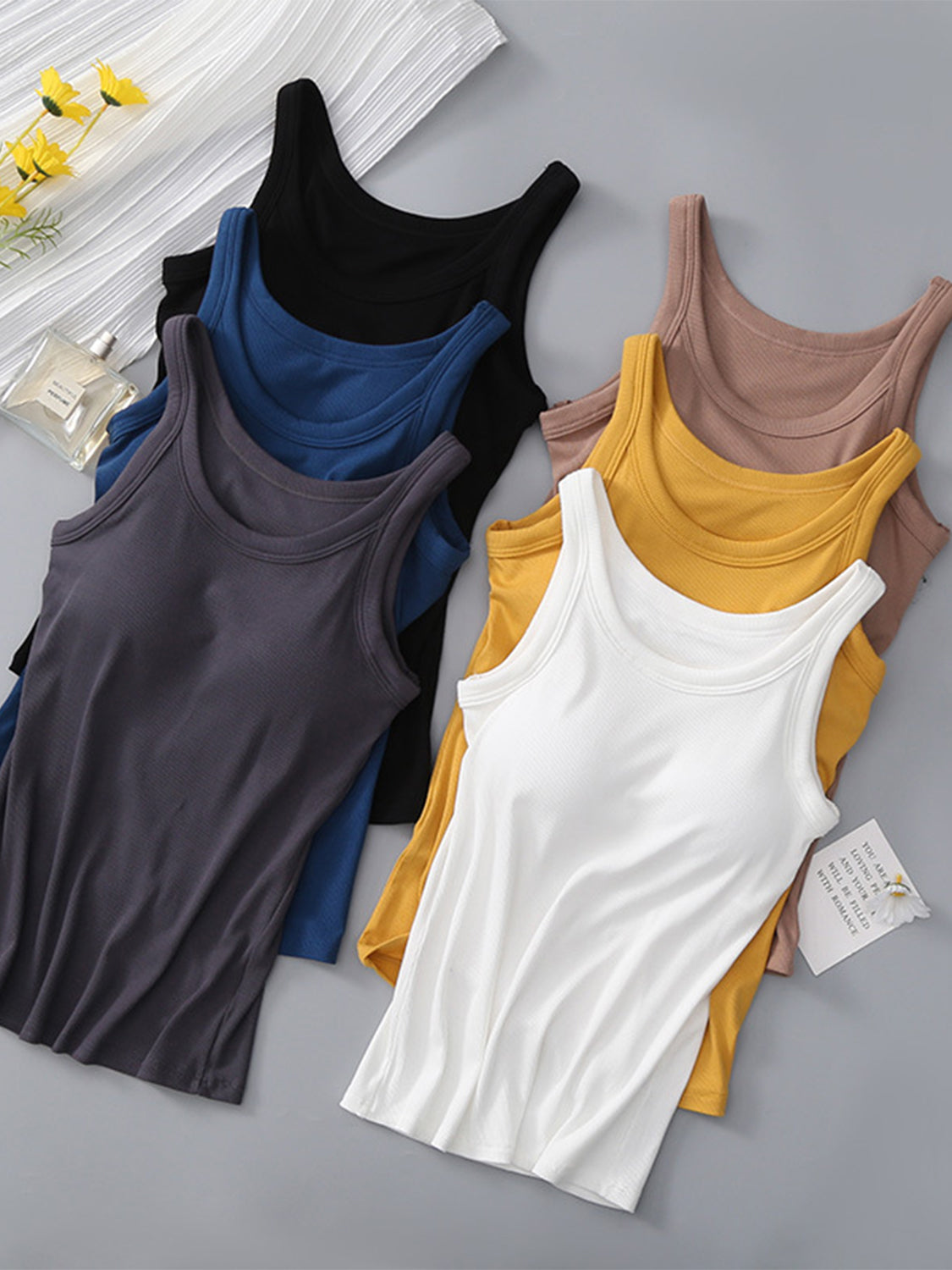 Round Neck Tank with Bra - GLS Clothing Shop