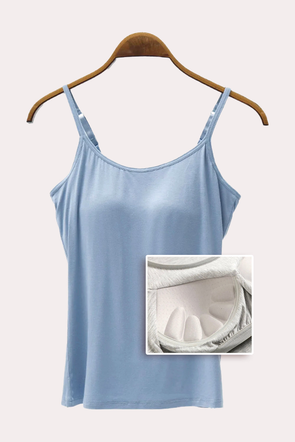 Full Size Adjustable Strap Modal Cami with Bra - GLS Clothing Shop