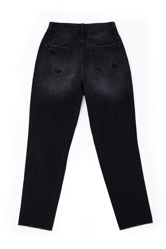 Black distressed straight jeans - GLS Clothing Shop