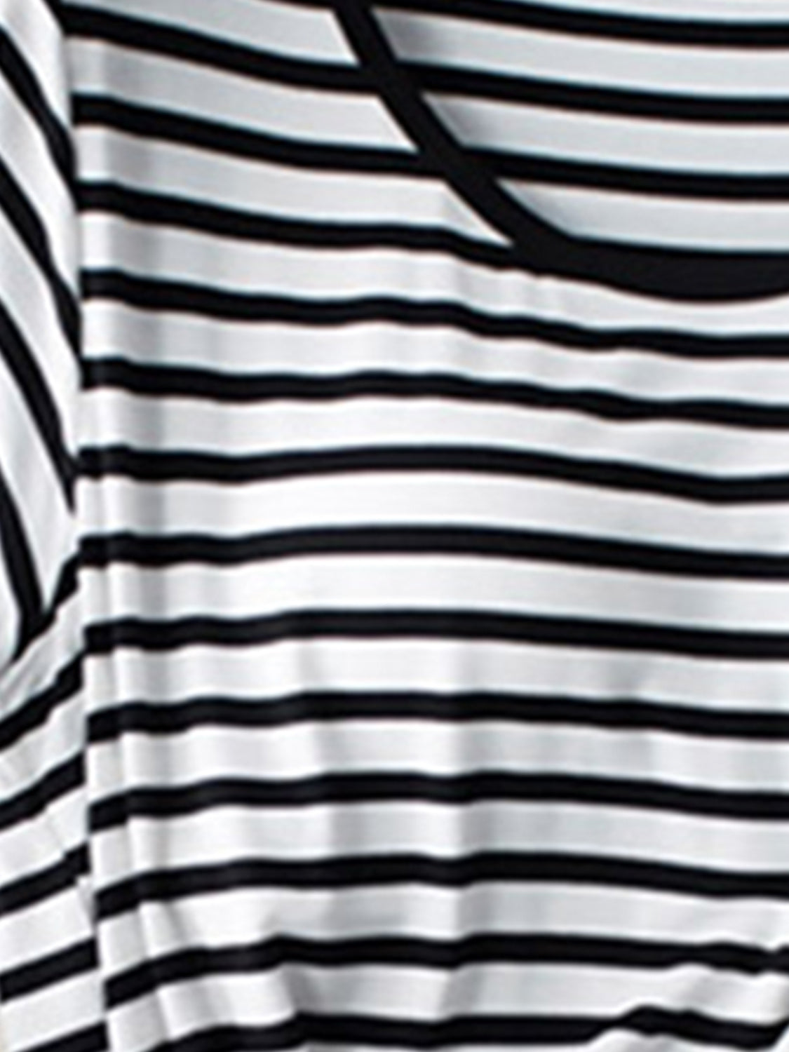 Striped Round Neck Short Sleeve T-Shirt with Bra - GLS Clothing Shop