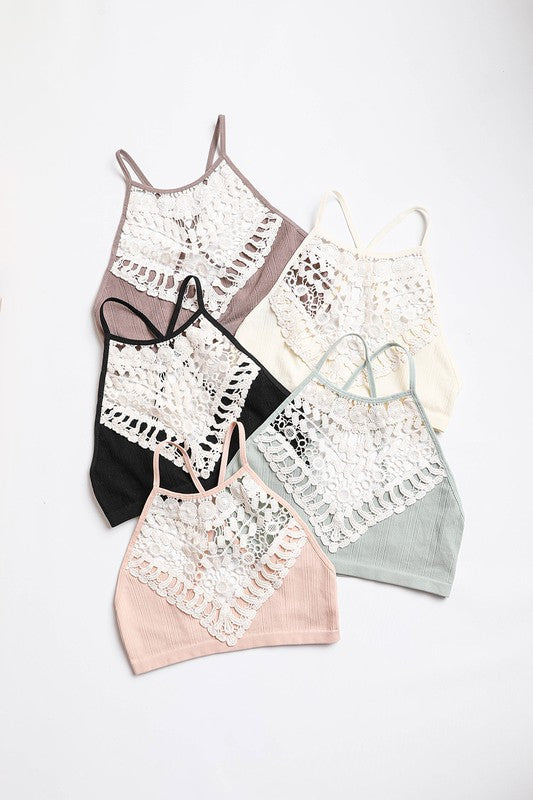 Crochet Lace High Neck Bralette - GLS Clothing Shop