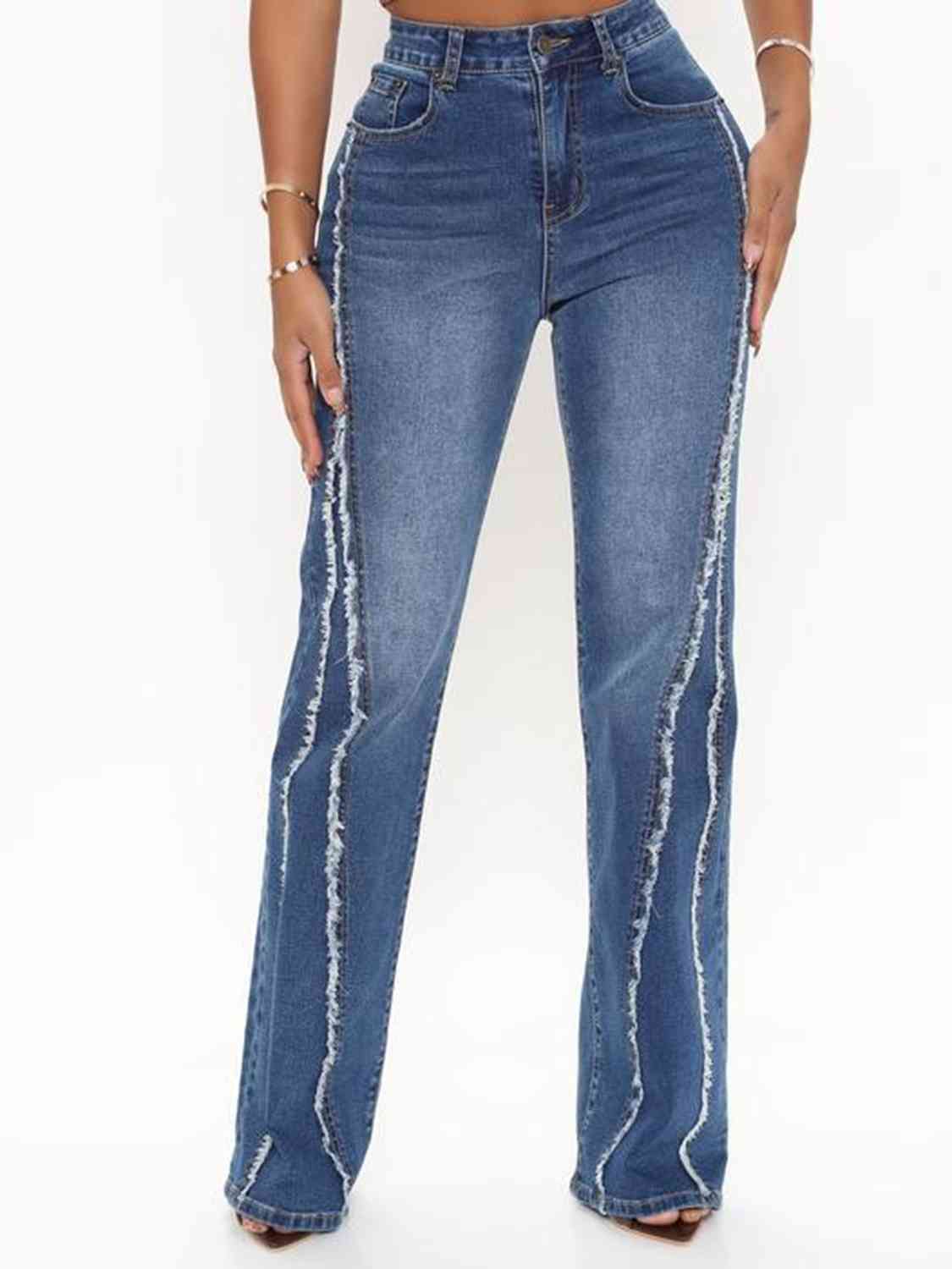 Raw Hem High Waist Jeans - GLS Clothing Shop