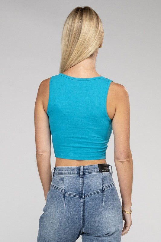 Cotton Square Neck Cropped Cami Top - GLS Clothing Shop